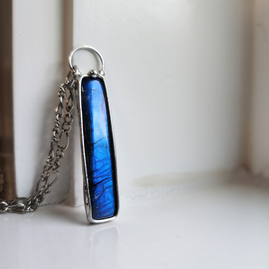 Vibrant Cobalt Blue Labradorite Pendant - SOLD