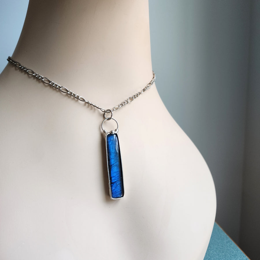 Vibrant Cobalt Blue Labradorite Pendant - SOLD