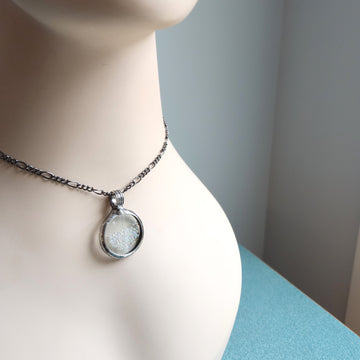 Fidget Necklace, Rainbow Glass Bubbles