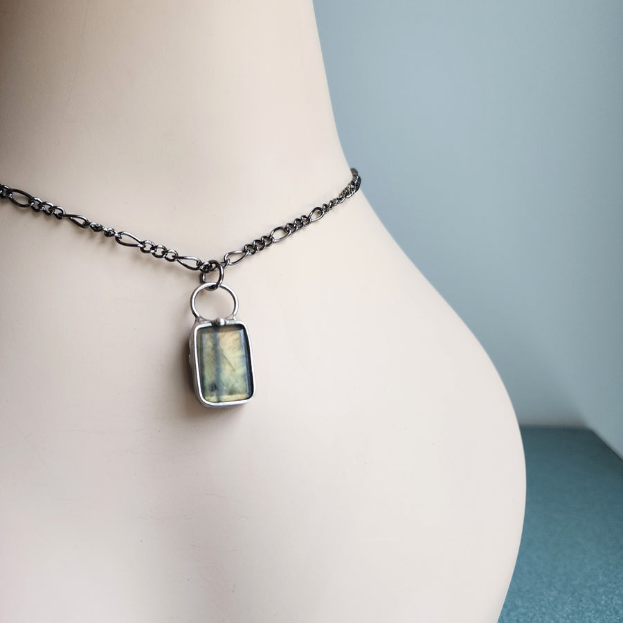 SOLD - Gold Nugget Labradorite Pendant Necklace