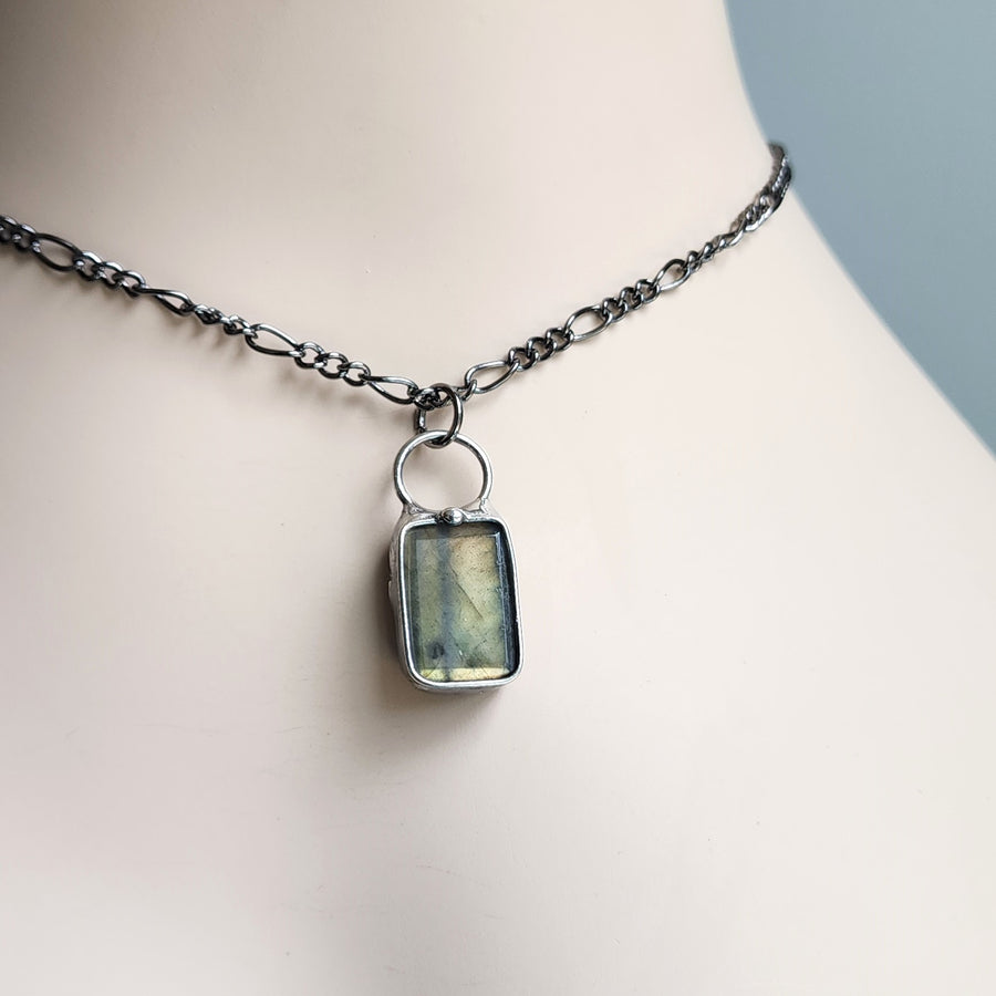 SOLD - Gold Nugget Labradorite Pendant Necklace