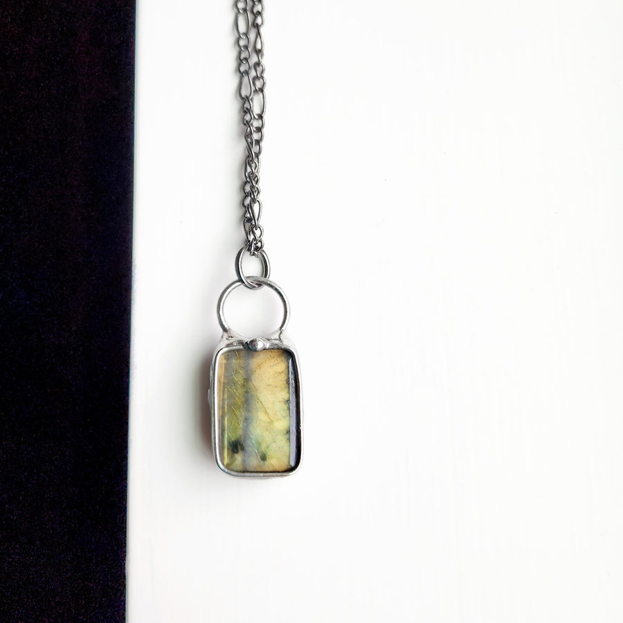 SOLD - Gold Nugget Labradorite Pendant Necklace