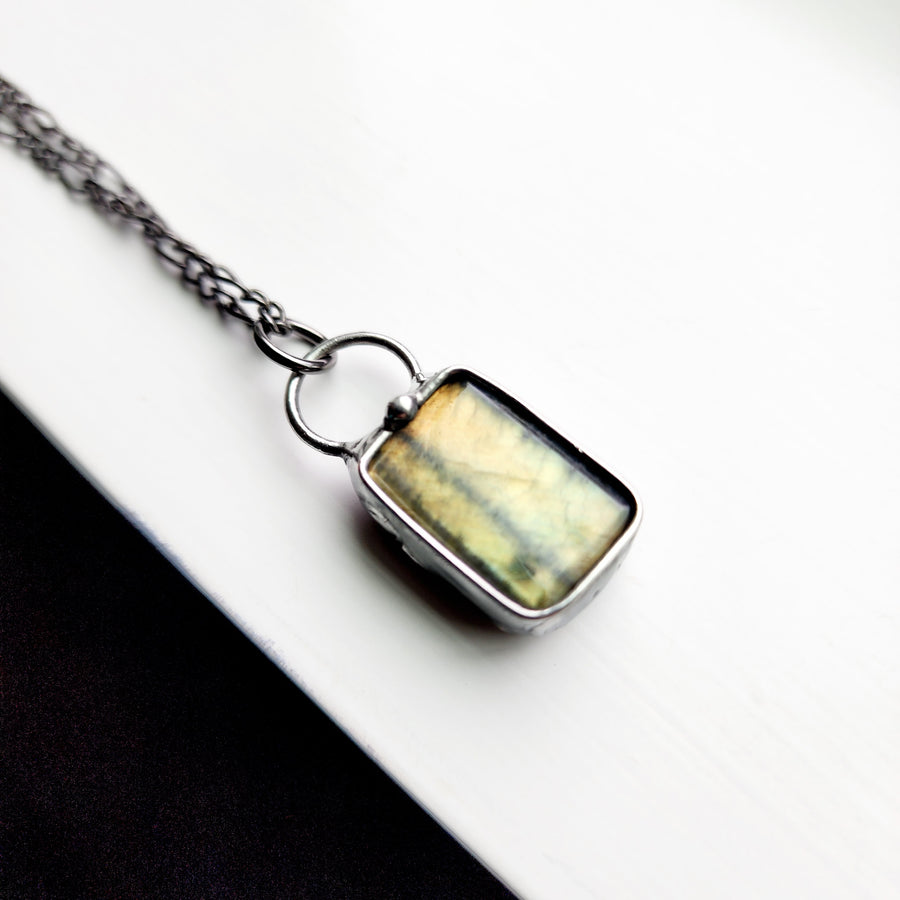 SOLD - Gold Nugget Labradorite Pendant Necklace