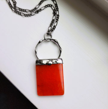 Red Dragon Vein Agate Pendant Necklace