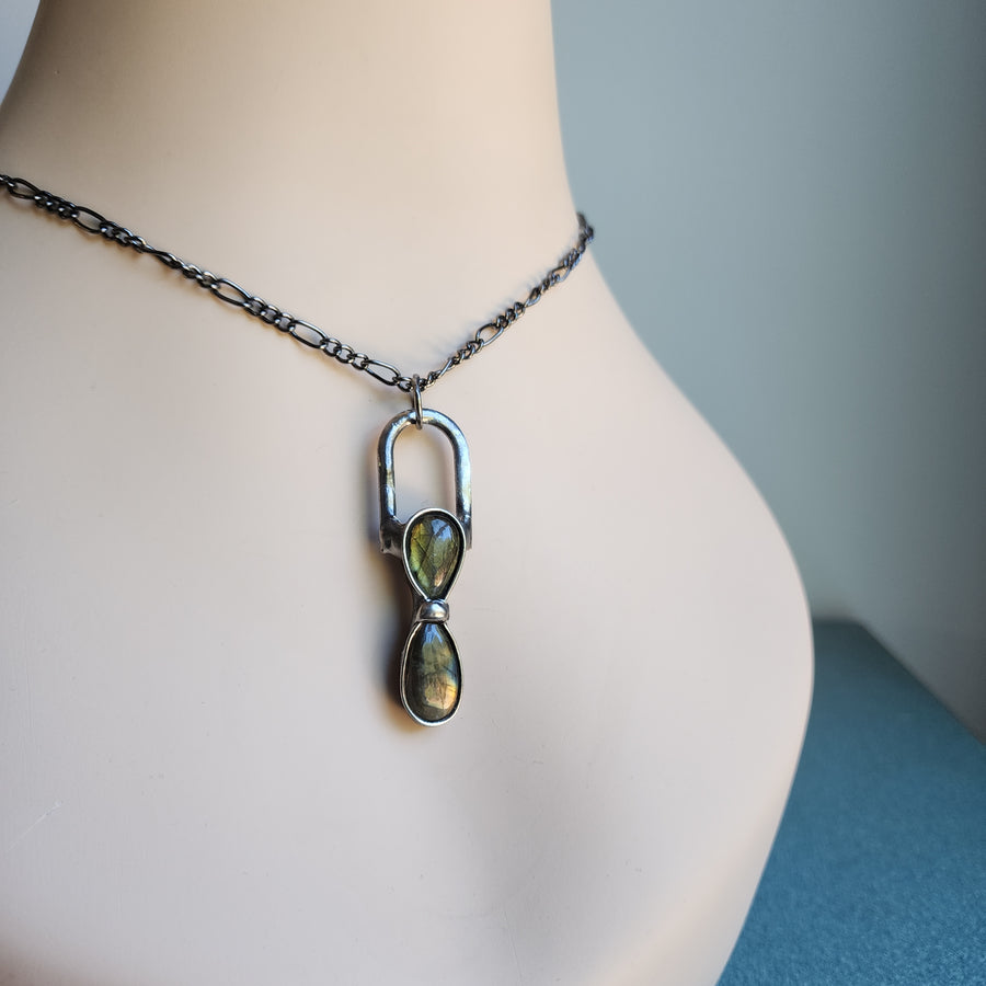 Double Labradorite Pendant Necklace