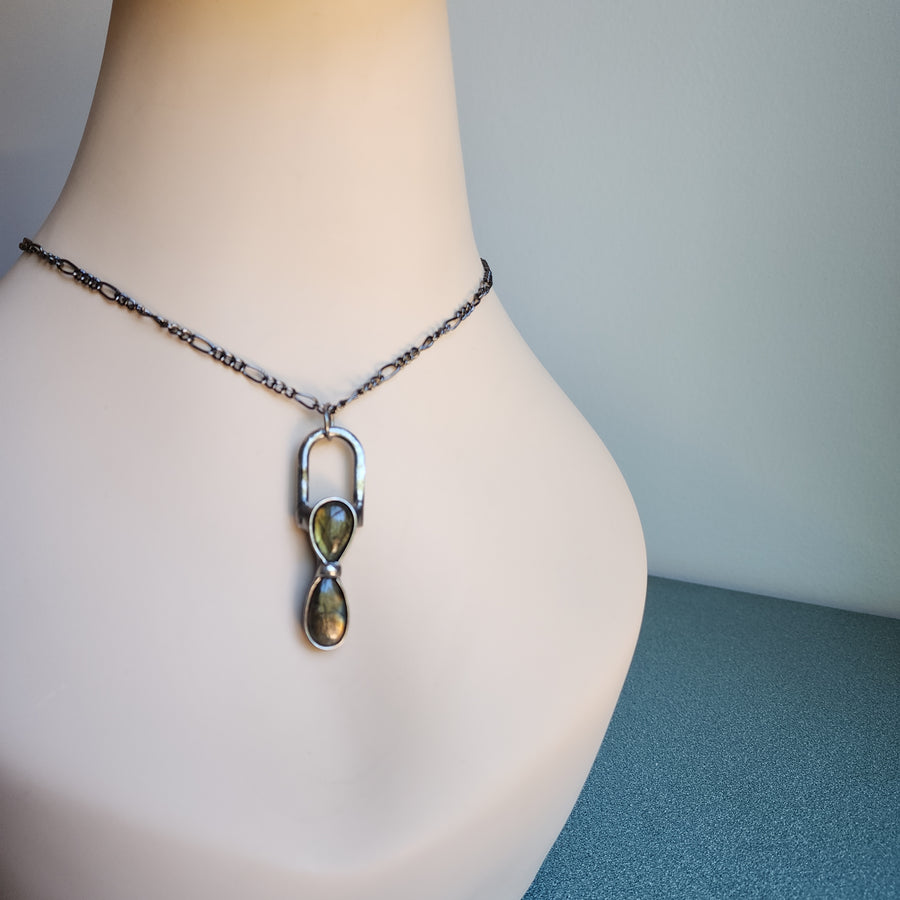 Double Labradorite Pendant Necklace