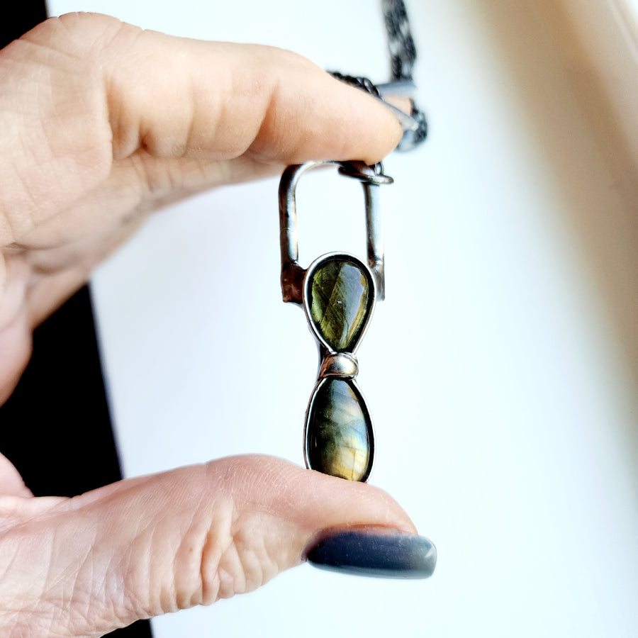 Double Labradorite Pendant Necklace