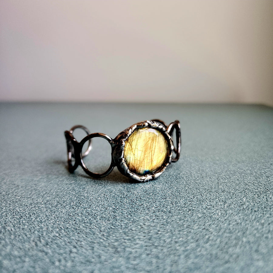 SOLD - Flashy Labradorite Cuff Bracelet
