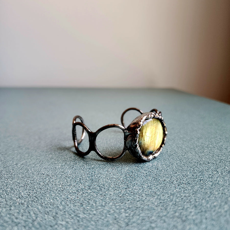SOLD - Flashy Labradorite Cuff Bracelet