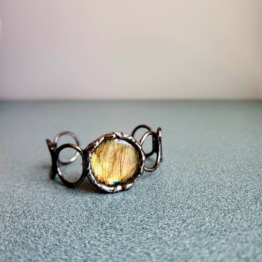 SOLD - Flashy Labradorite Cuff Bracelet