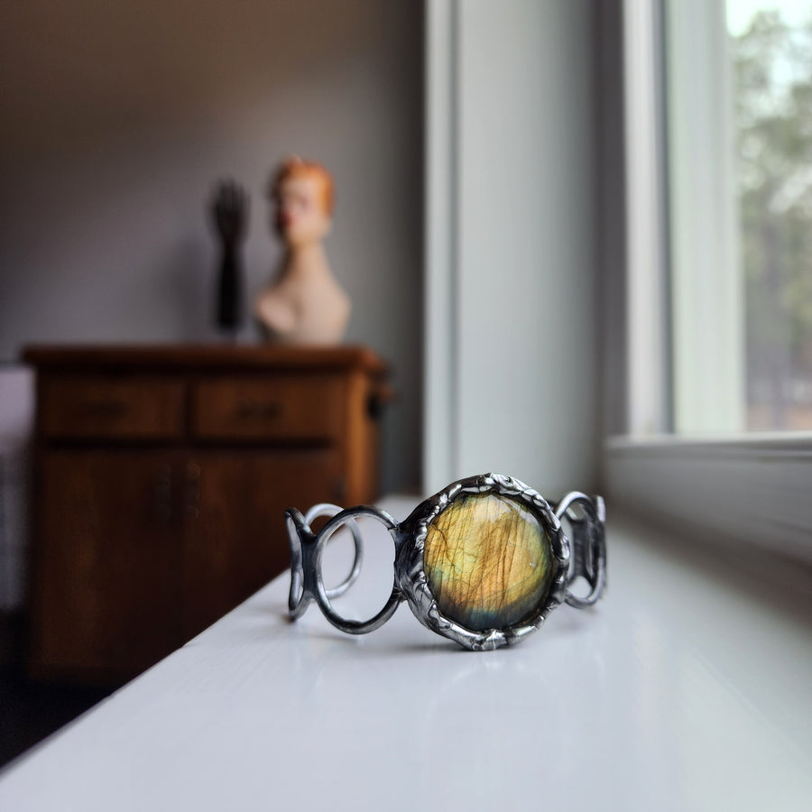 SOLD - Flashy Labradorite Cuff Bracelet