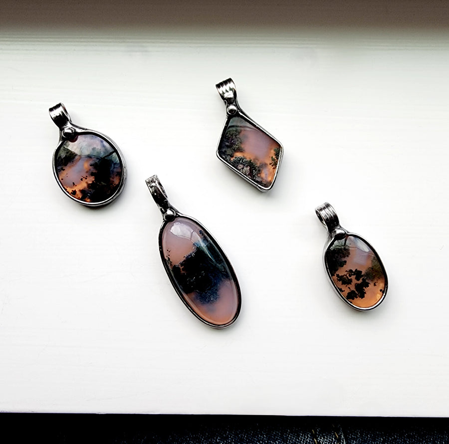 SOLD - Unique Pendant, Moss Agate Necklace 1