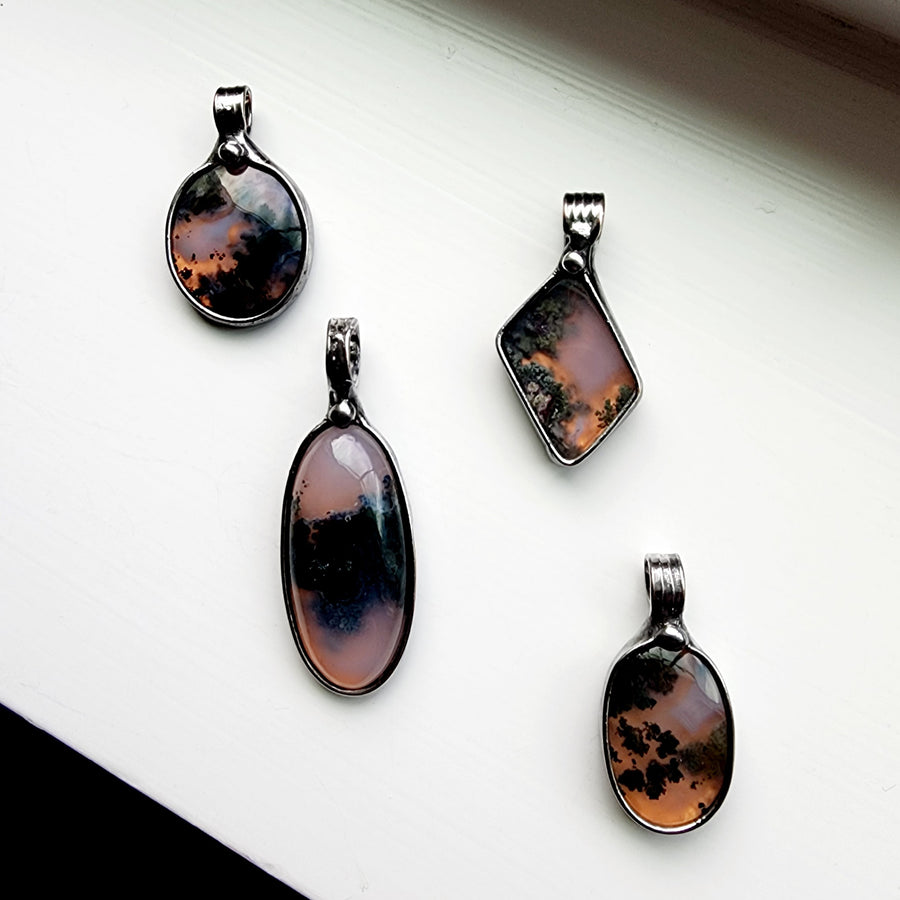 SOLD - Unique Pendant, Moss Agate Necklace 2