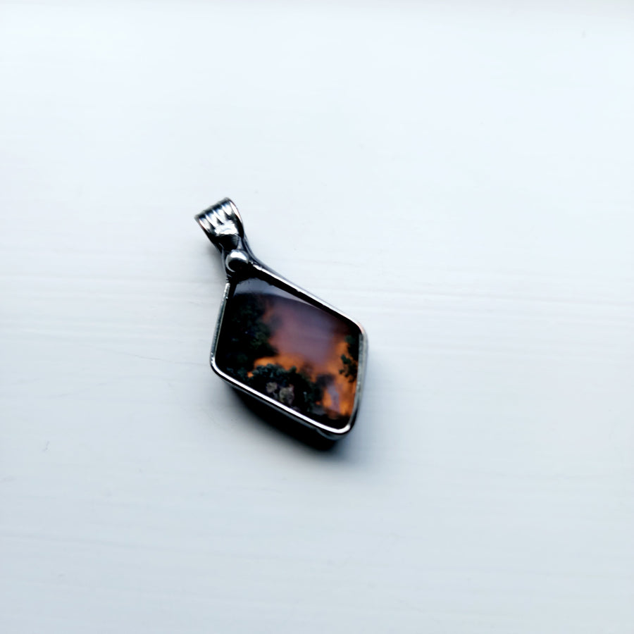 SOLD - Unique Pendant, Moss Agate Necklace 1