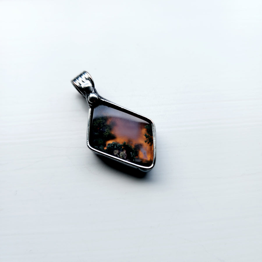 SOLD - Unique Pendant, Moss Agate Necklace 1