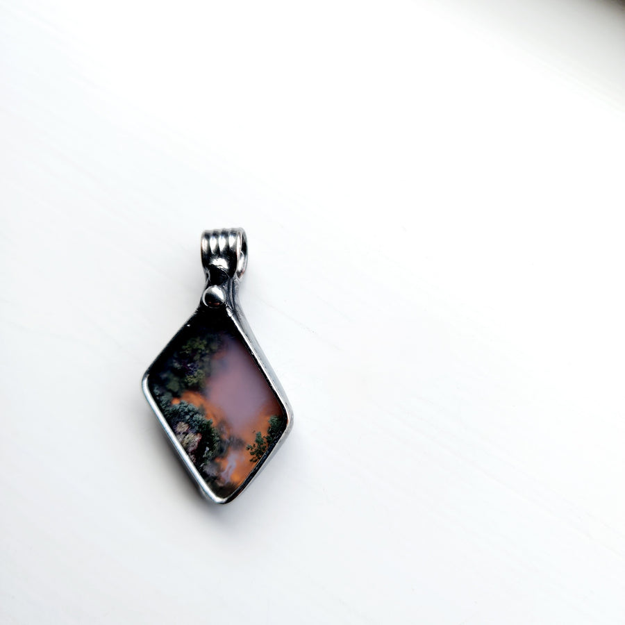 SOLD - Unique Pendant, Moss Agate Necklace 1