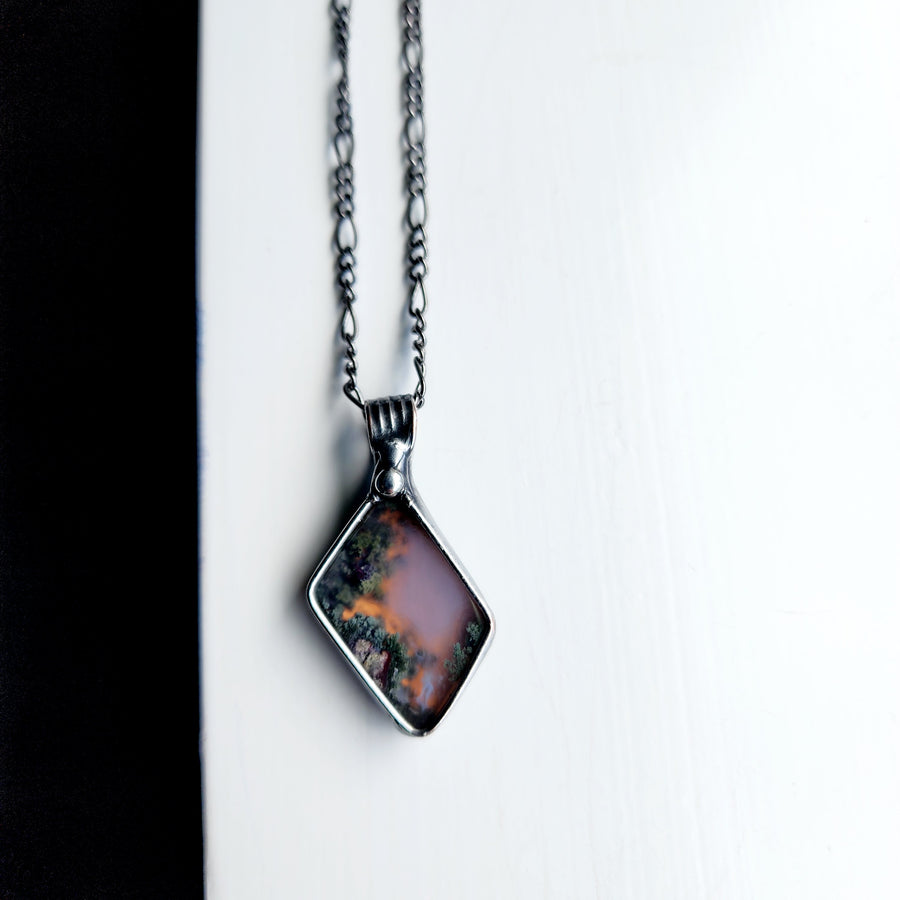 SOLD - Unique Pendant, Moss Agate Necklace 1