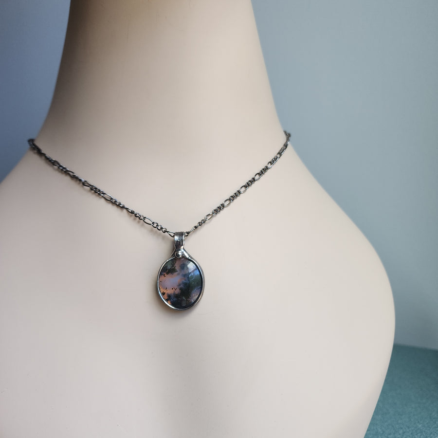 SOLD - Unusual Jewelry, Moss Agate Necklace 3
