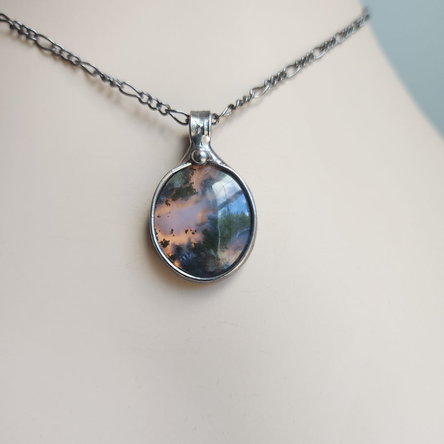 SOLD - Unusual Jewelry, Moss Agate Necklace 3