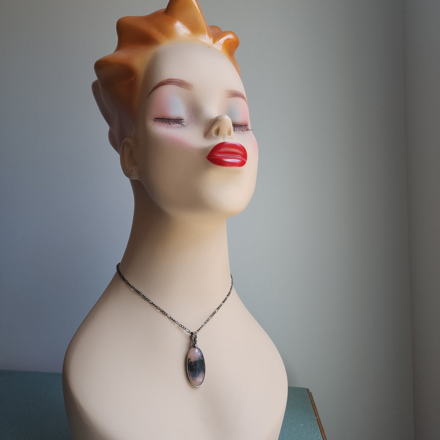 SOLD - Unique Pendant, Moss Agate Necklace 2
