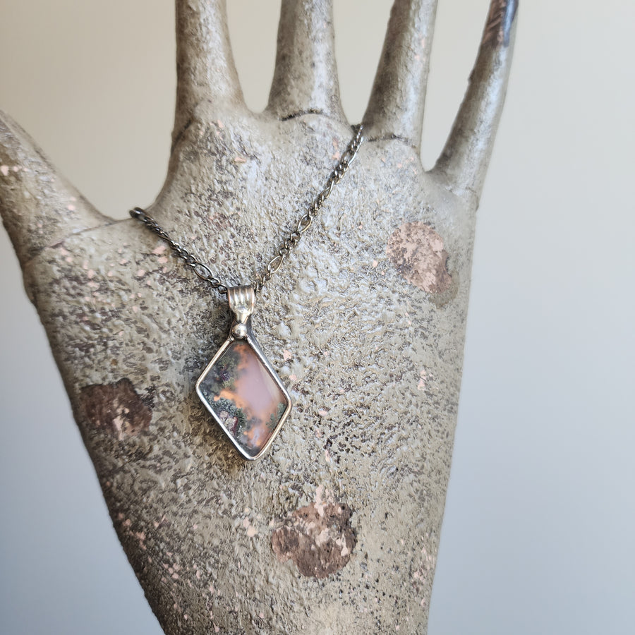 SOLD - Unique Pendant, Moss Agate Necklace 1