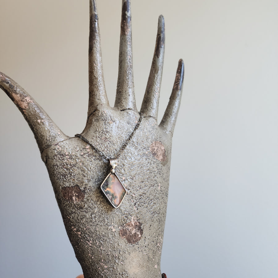 SOLD - Unique Pendant, Moss Agate Necklace 1
