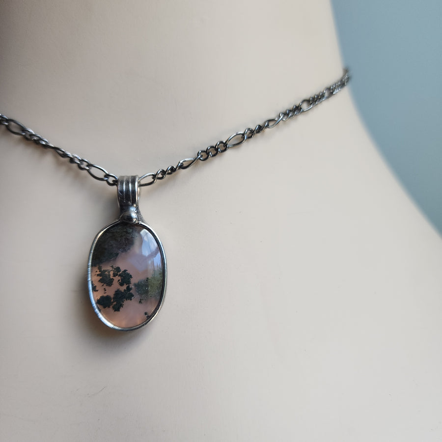 Unusual Pendant, Moss Agate Necklace 4