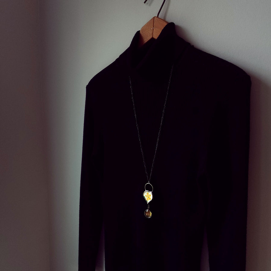 Broken China Pendant, Long Necklace for Women
