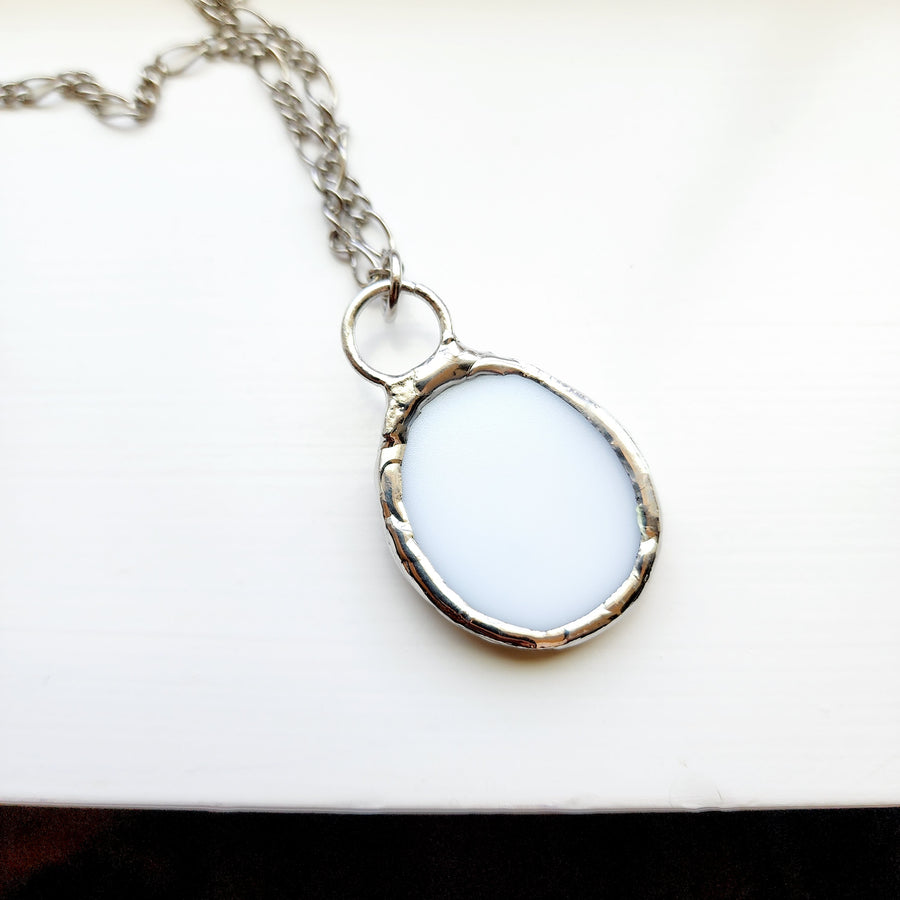 Forget Me Not, Repurposed China Pendant