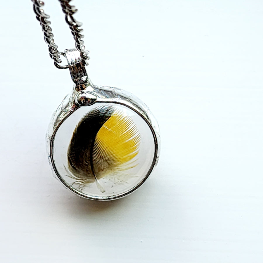 SOLD - Parrot Feather Pendant
