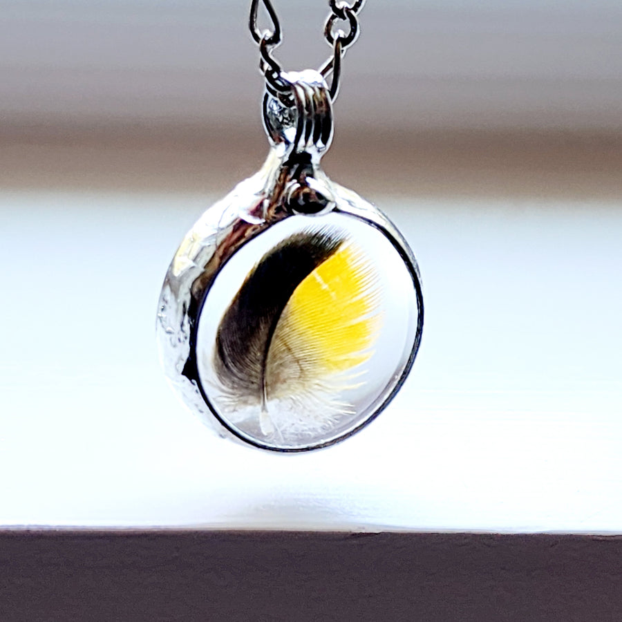 SOLD - Parrot Feather Pendant