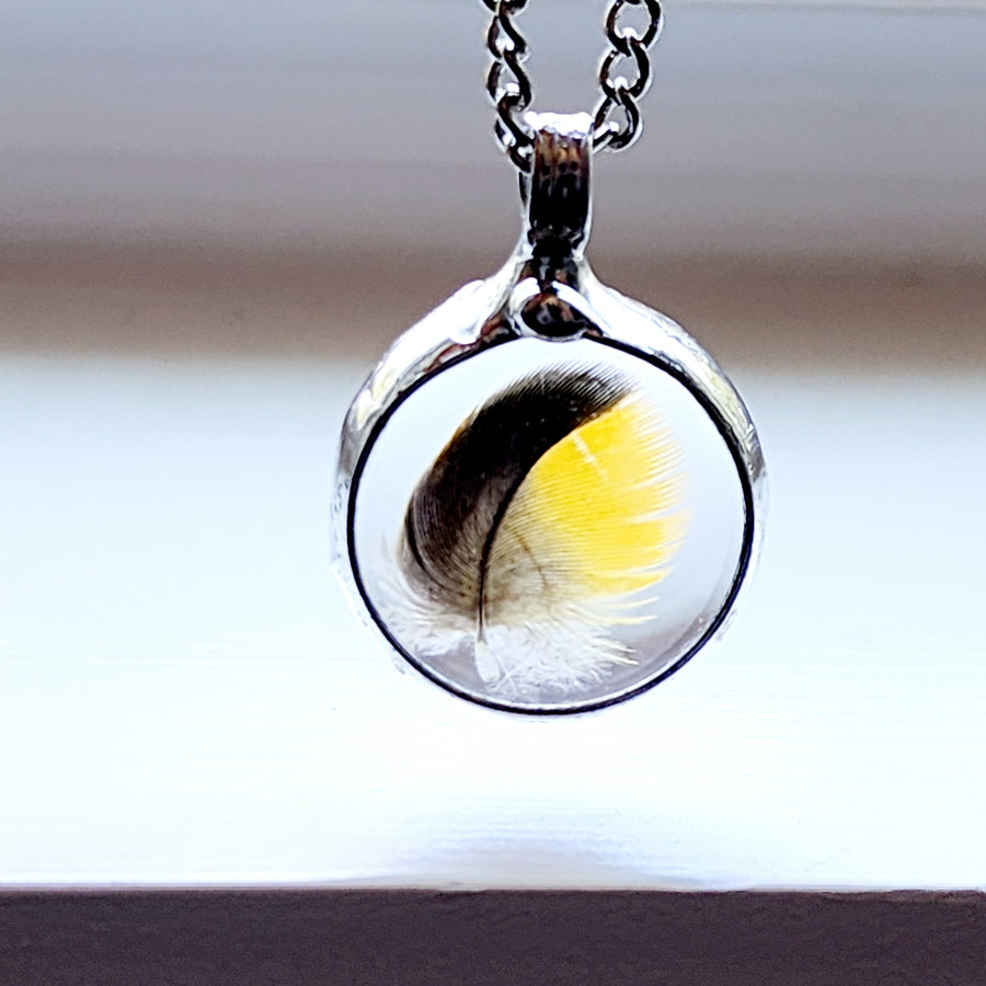 SOLD - Parrot Feather Pendant