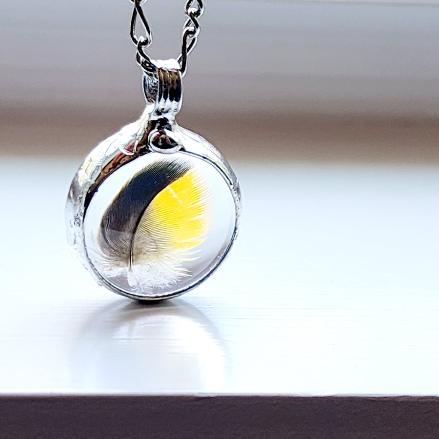 SOLD - Parrot Feather Pendant