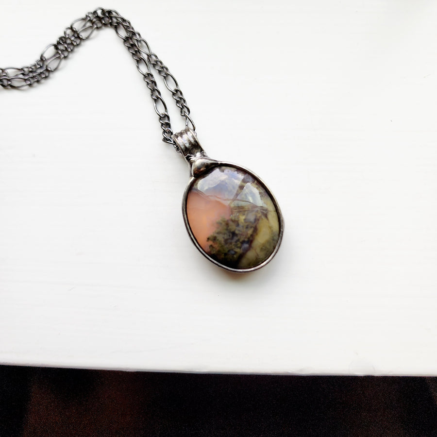 Mysterious Moss Agate Pendant Necklace