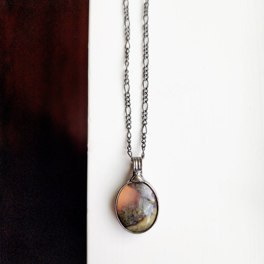 Mysterious Moss Agate Pendant Necklace
