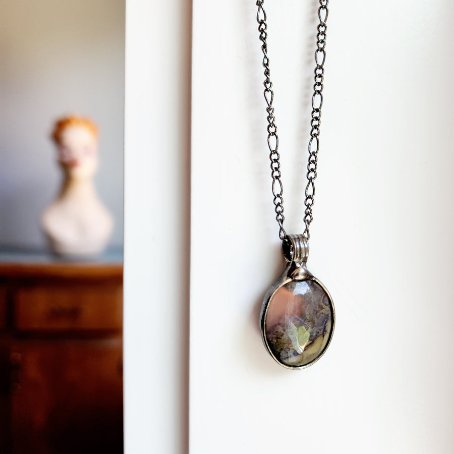 Mysterious Moss Agate Pendant Necklace