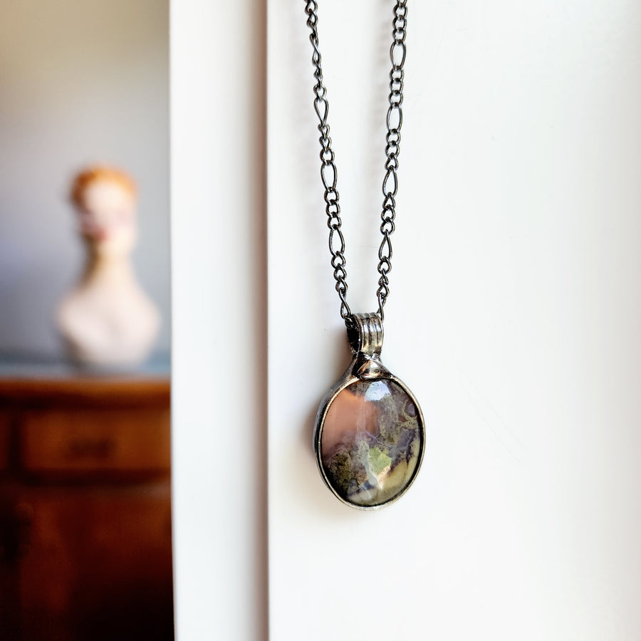Mysterious Moss Agate Pendant Necklace