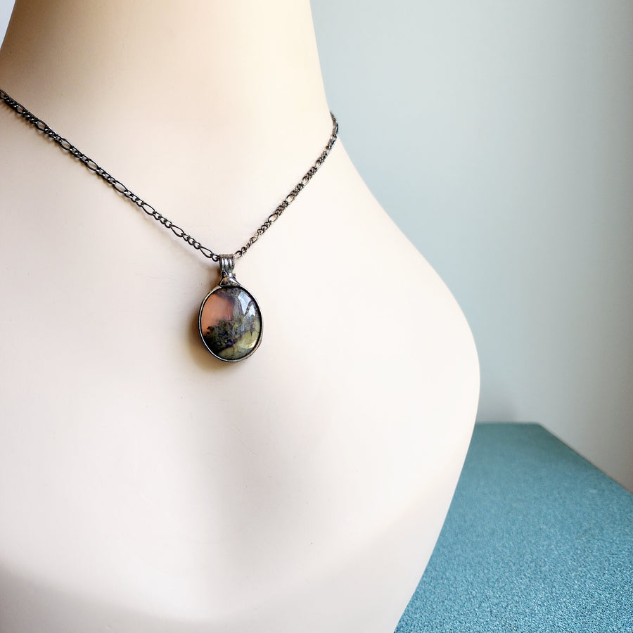 Mysterious Moss Agate Pendant Necklace