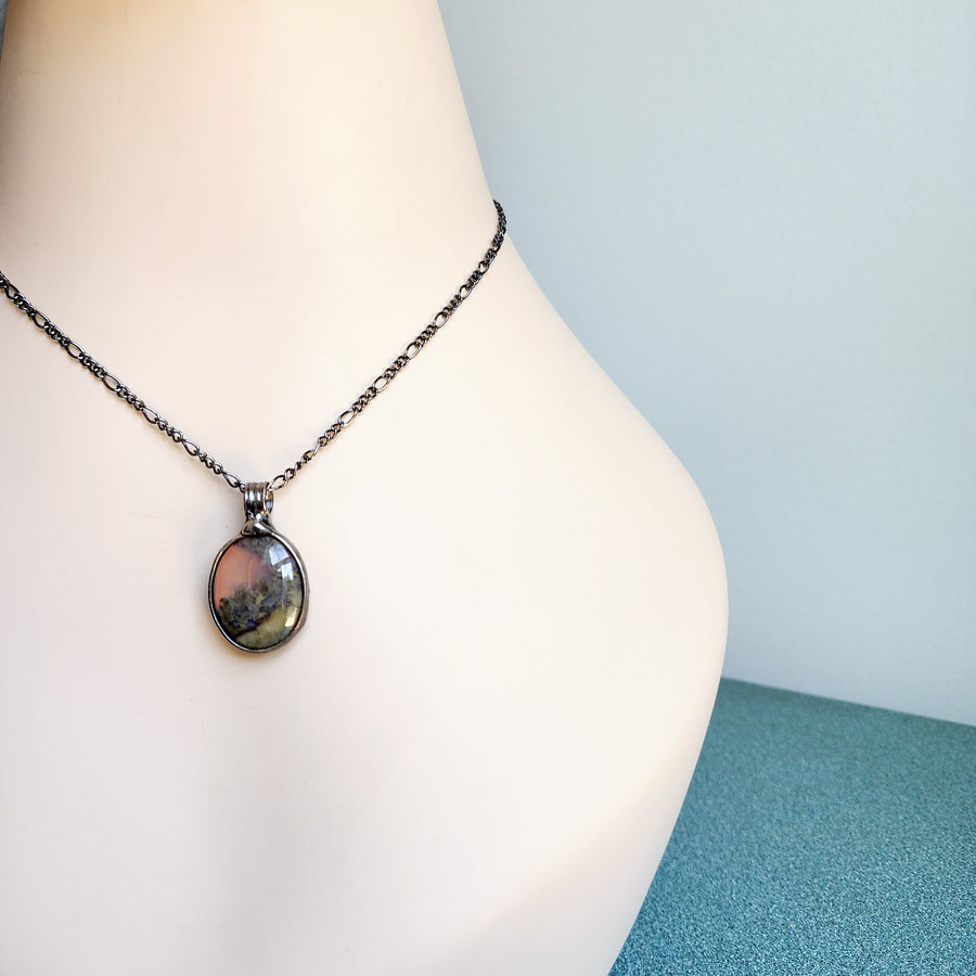 Mysterious Moss Agate Pendant Necklace
