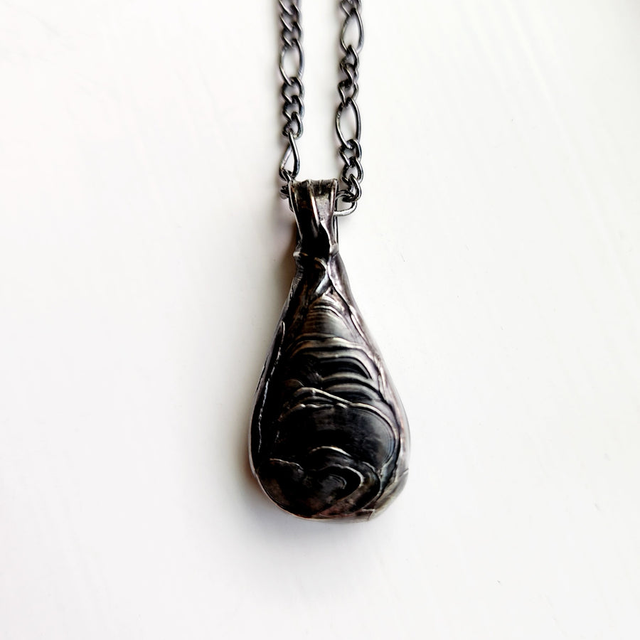 Teardrop Moss Agate Pendant Necklace