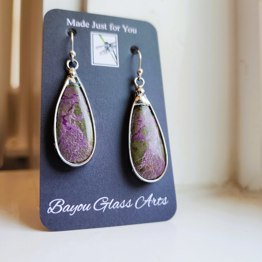 Purple Jasper Gemstone Earrings