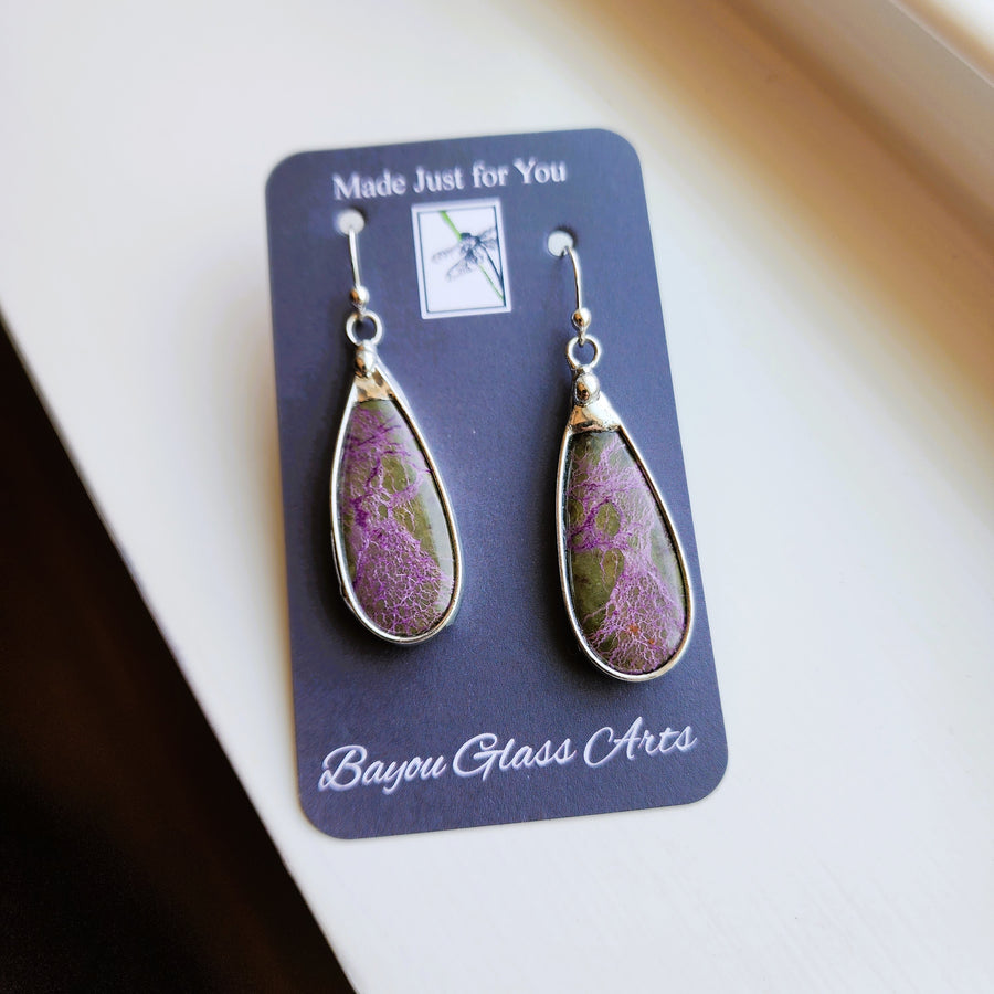 Purple Jasper Gemstone Earrings