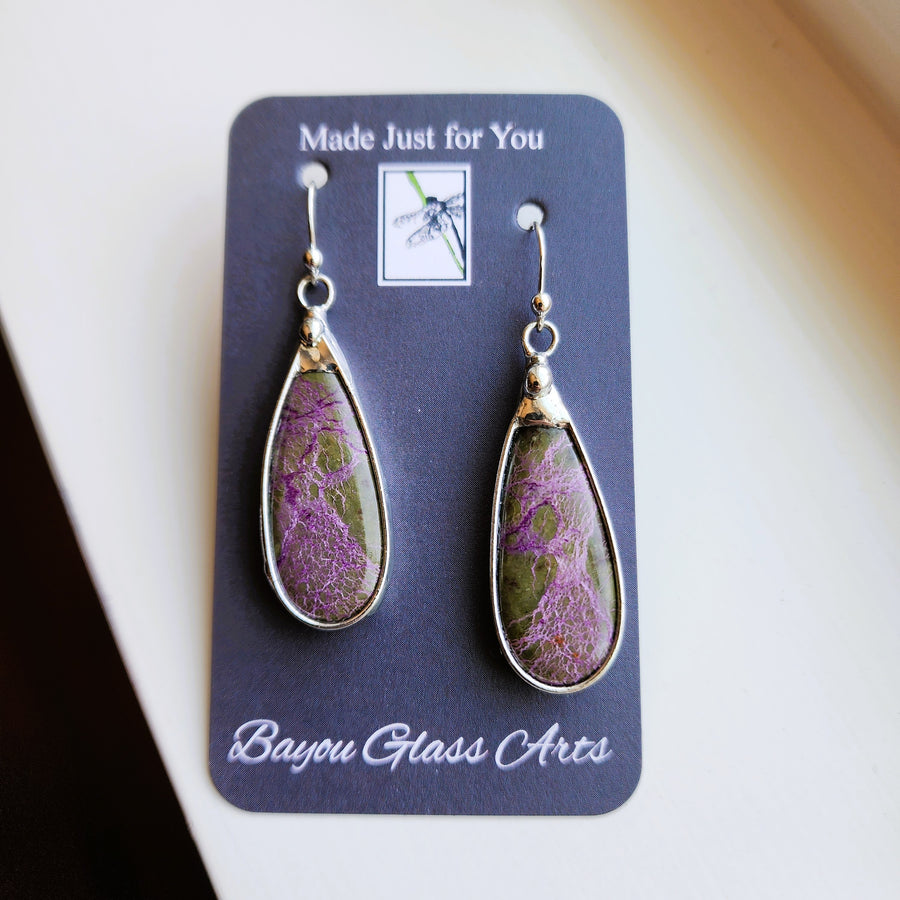 Purple Jasper Gemstone Earrings