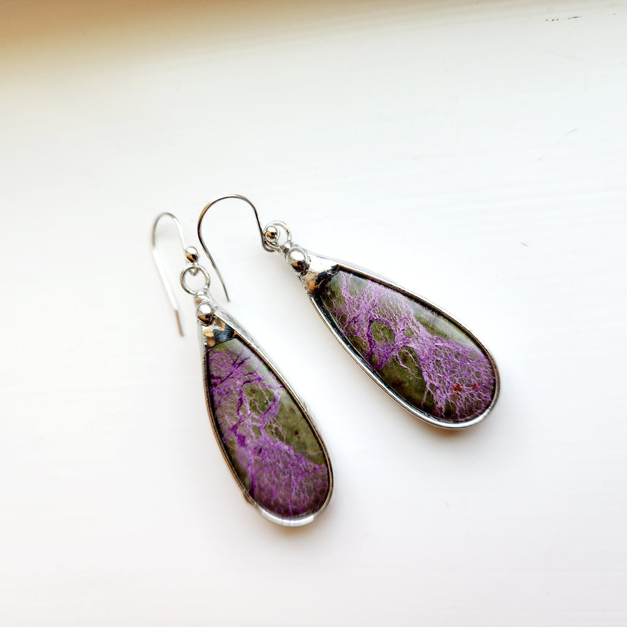 Purple Jasper Gemstone Earrings