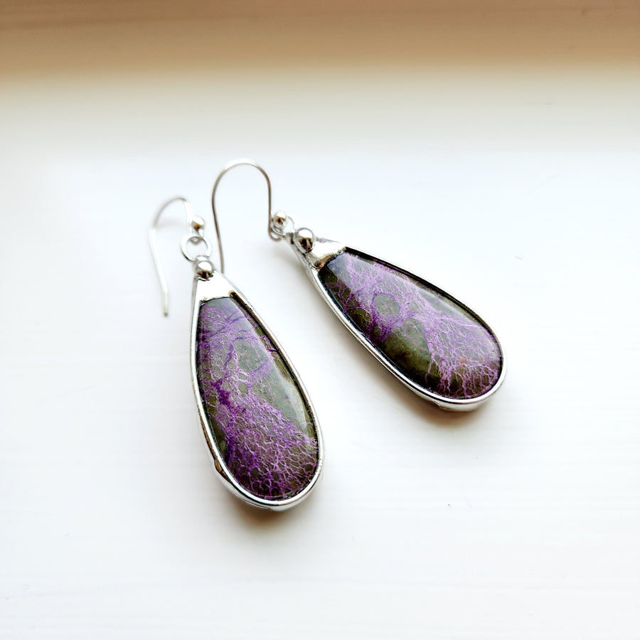 Purple Jasper Gemstone Earrings