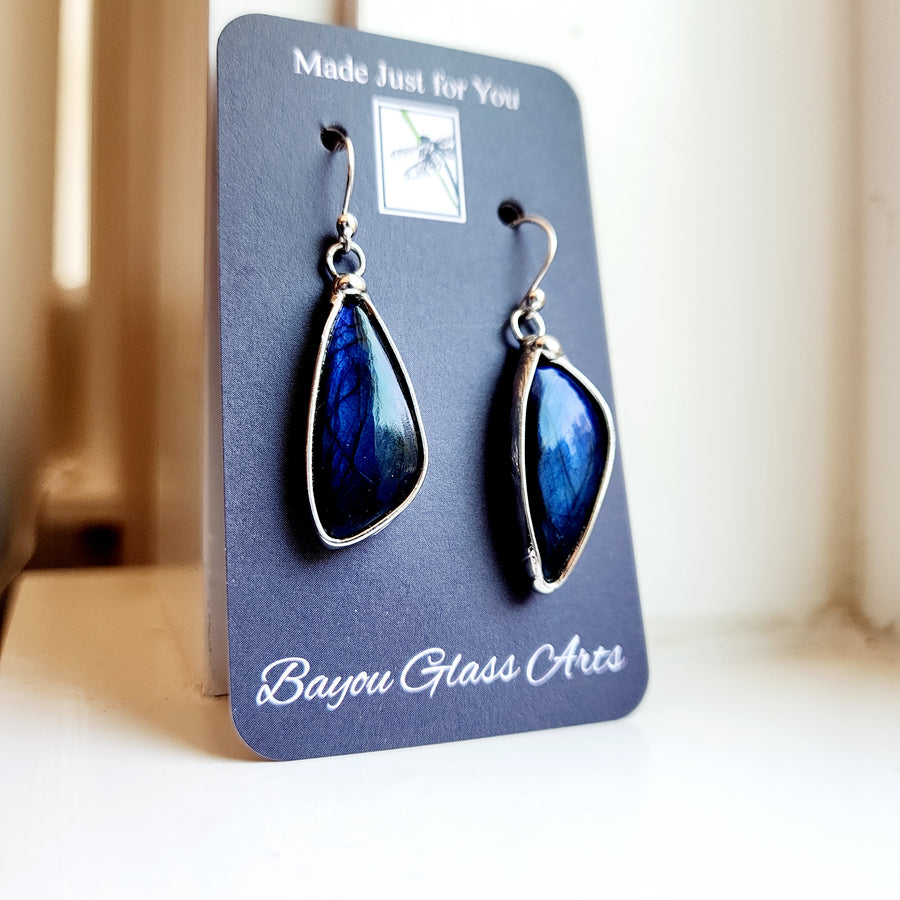 Asymmetrical Labradorite Earrings