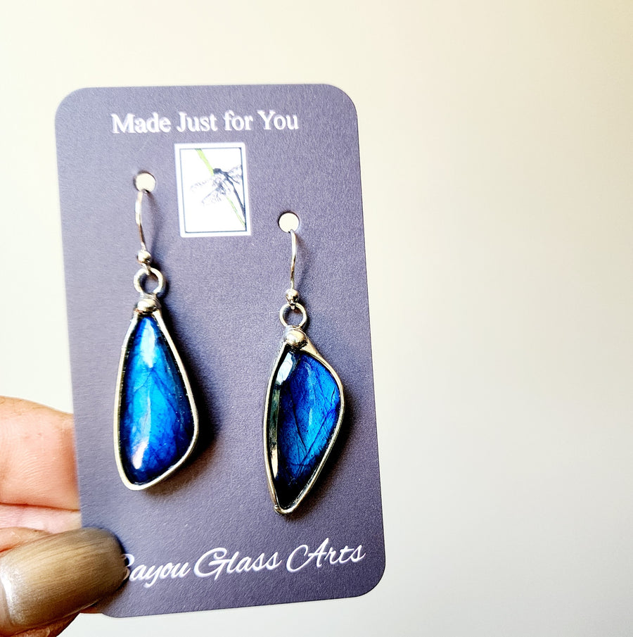 Asymmetrical Labradorite Earrings