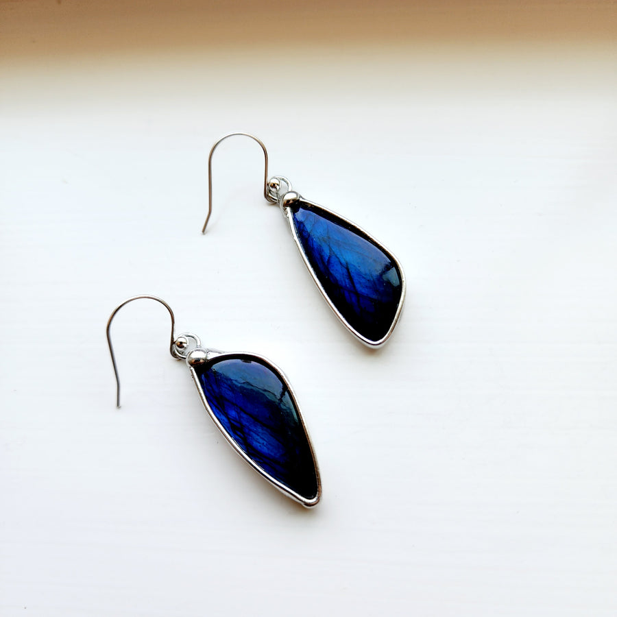 Asymmetrical Labradorite Earrings