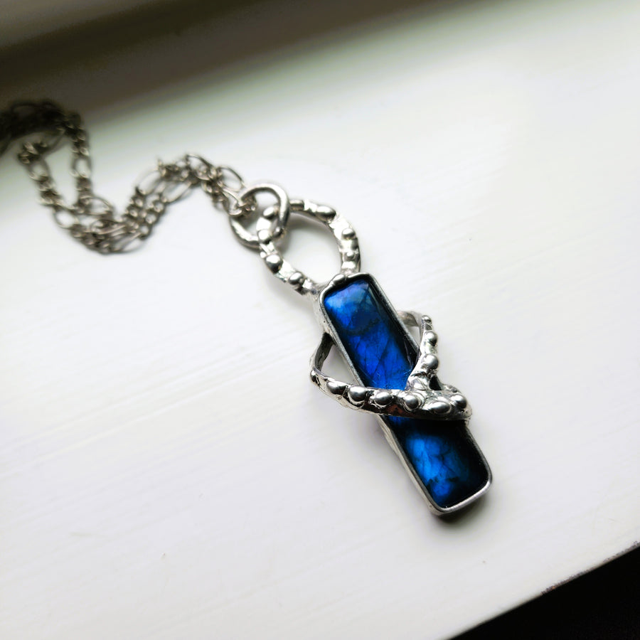 SOLD - Brilliant Blue Labradorite Pendant Necklace