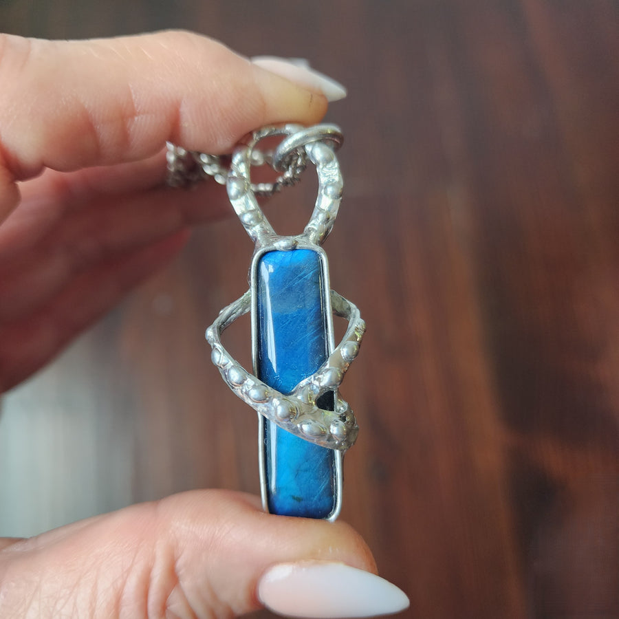 SOLD - Brilliant Blue Labradorite Pendant Necklace